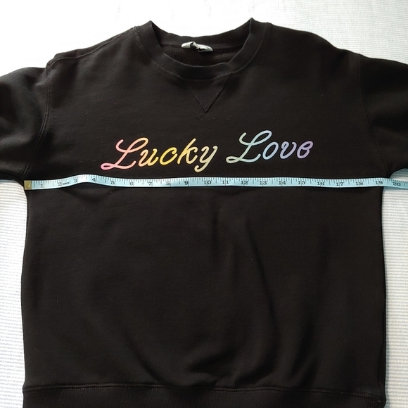 Pride Lucky Love Gender Neutral Crewneck Black Size - Picture 7 of 9